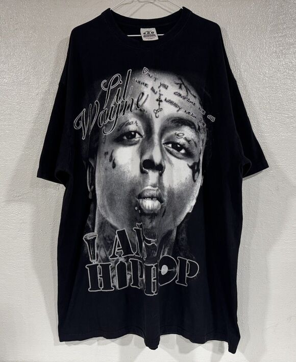 Pro Power Other - Vintage Lil Wayne Rap Tee T-Shirt I Am Hip Hop Black Men's 4XL Concert Tour